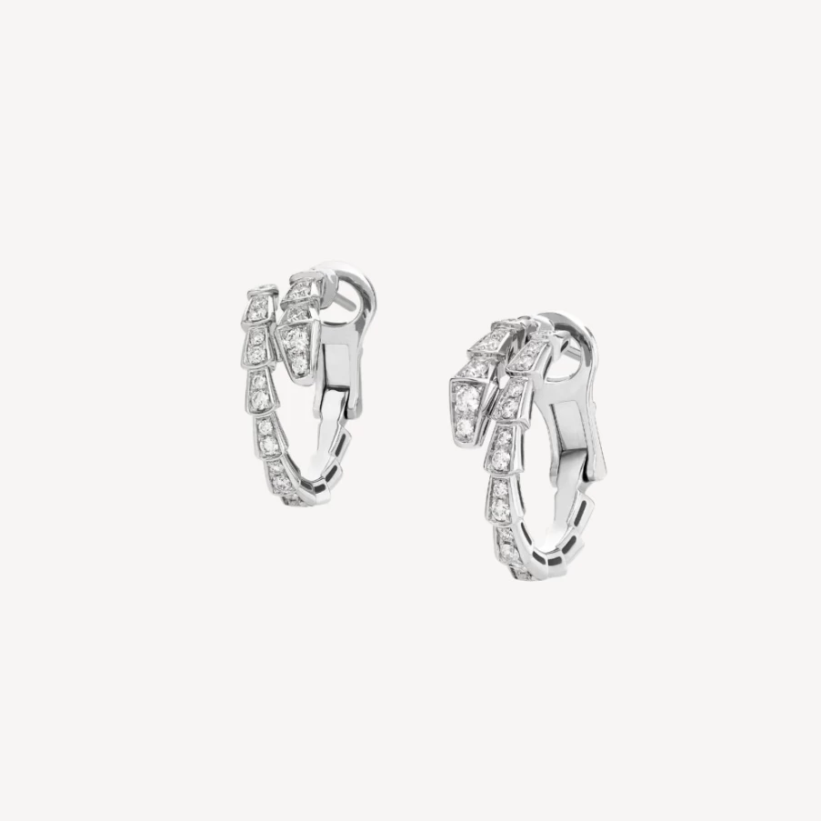 BVLGARI Serpenti Viper White Gold Earrings | Luxury Snake Design Jewelry