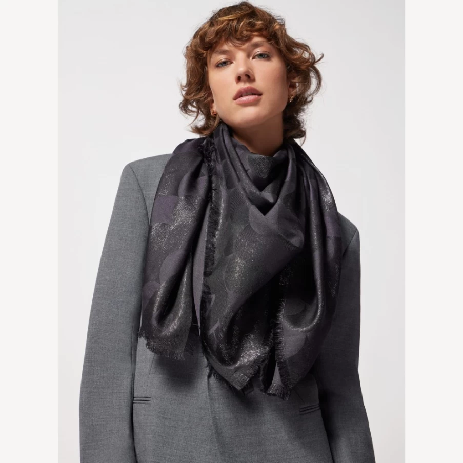 BVLGARI Heritage Black Scarf for Women - Luxury Cashmere Wrap