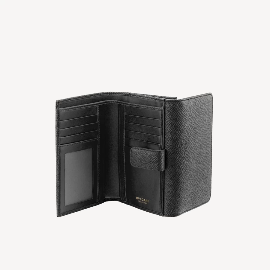 BVLGARI BVLGARI Women's Black Bifold Wallet | Luxury Leather Wallet for Women