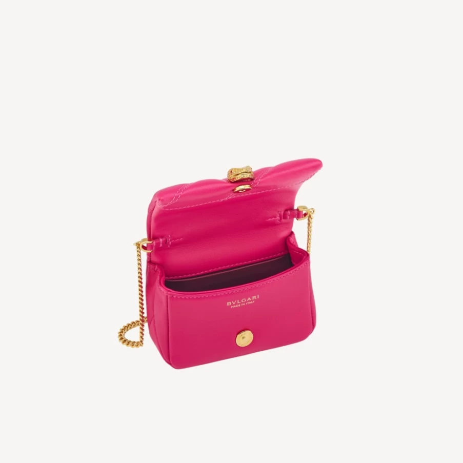 BVLGARI Serpenti Cabochon Pink Micro Bag for Women | Luxury Designer Crossbody