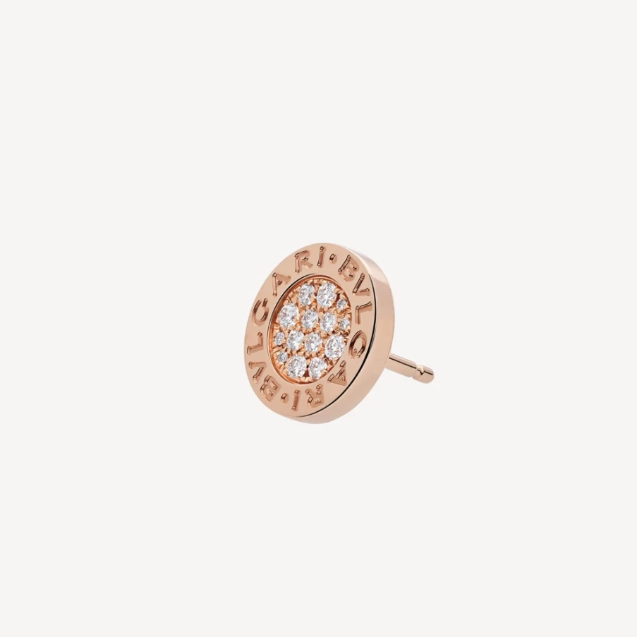 BVLGARI Bvlgari Pink Single Earring | Luxury Rose Gold Diamond Stud