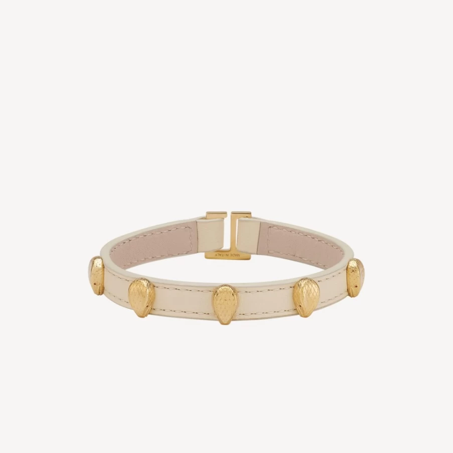 BVLGARI Serpenti Forever Ivory Leather Bracelet for Women