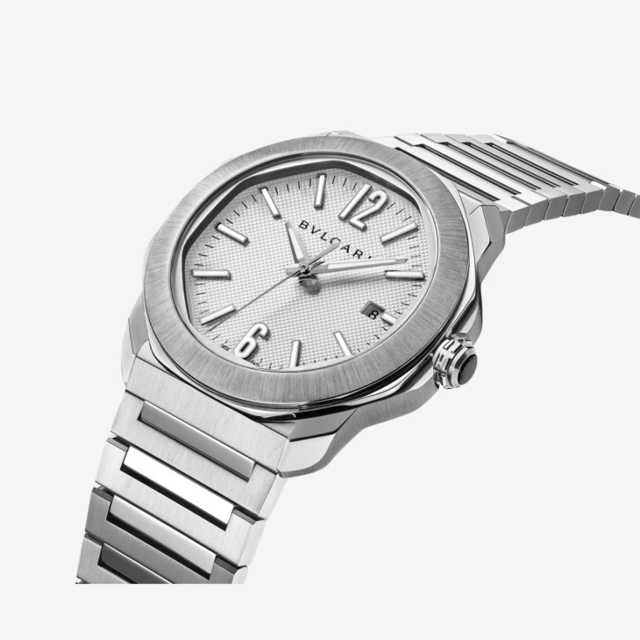 BVLGARI Octo Roma Silver White Men's Watch – Luxury Italian Timepiece
