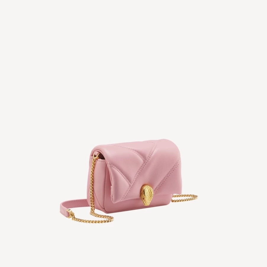 BVLGARI Serpenti Cabochon Pink Micro Bag for Women | Luxury Crossbody Bag