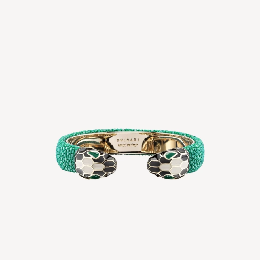 BVLGARI Serpenti Forever Green Bracelet for Women | Luxury Snake Design