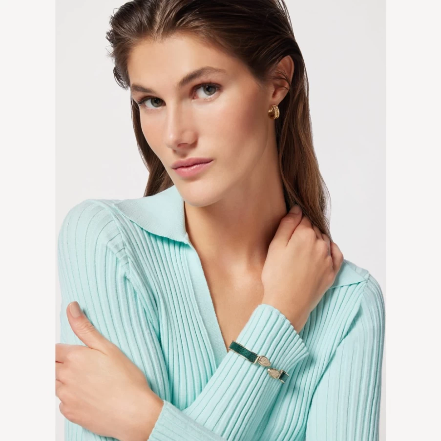 BVLGARI Serpenti Forever Green Bracelet for Women | Luxury Snake Design