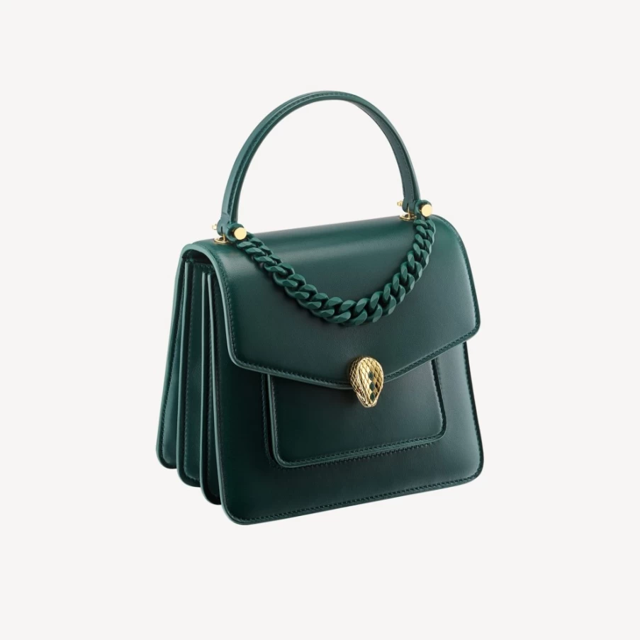 BVLGARI Serpenti Forever Green Top Handle Bag for Women