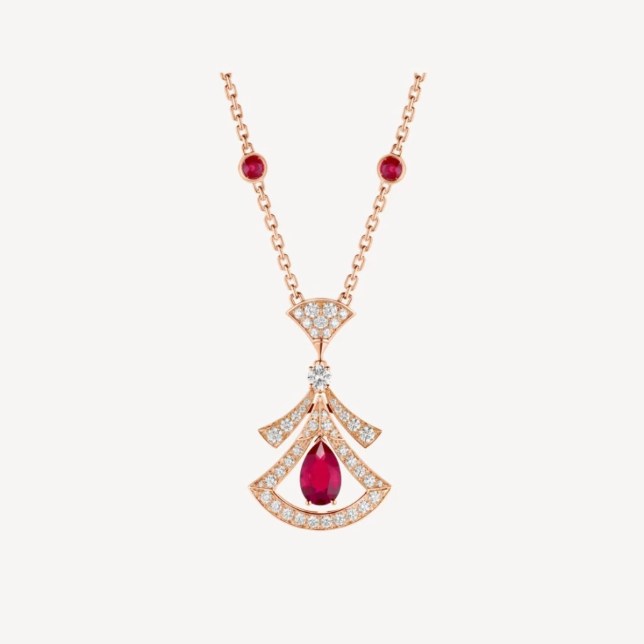 BVLGARI Divas' Dream Necklace in Red | Luxurious Heart Pendant Collar