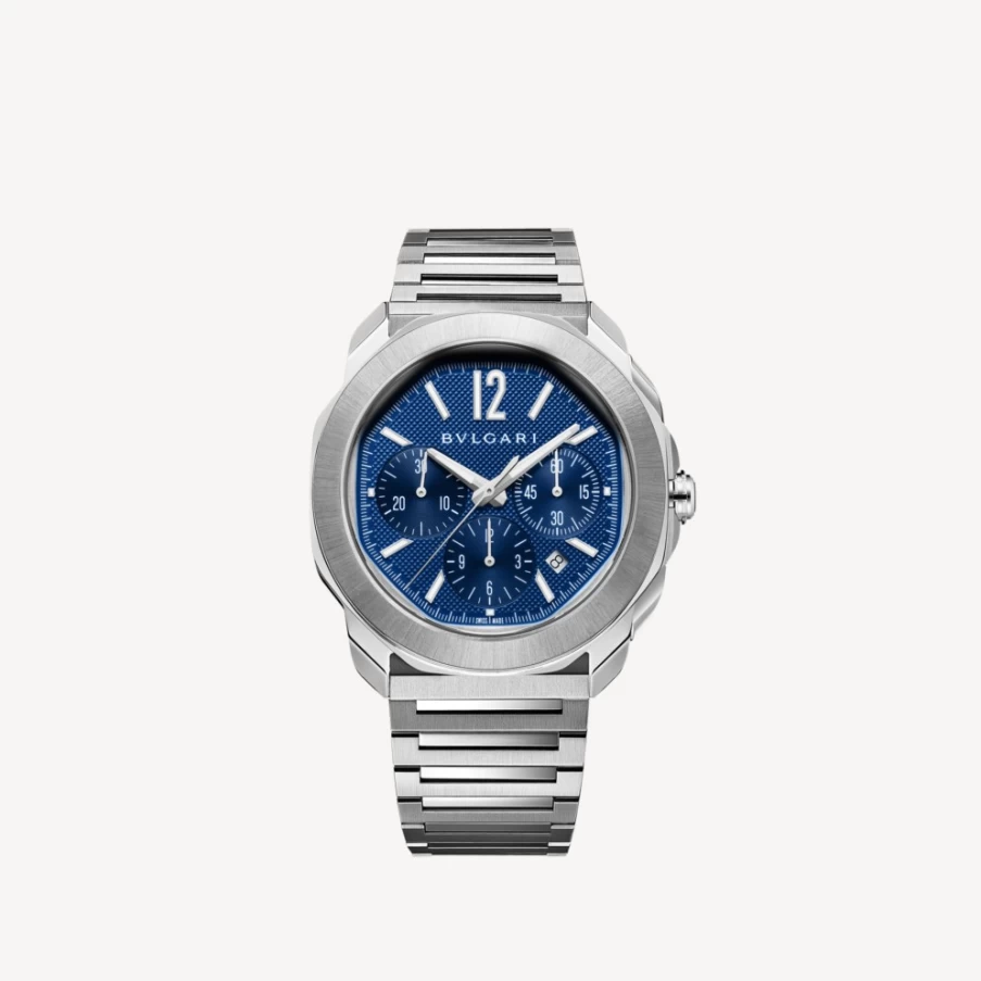 BVLGARI Octo Roma Men's Watch in Blue & Silver | Luxury Automatic Timepiece