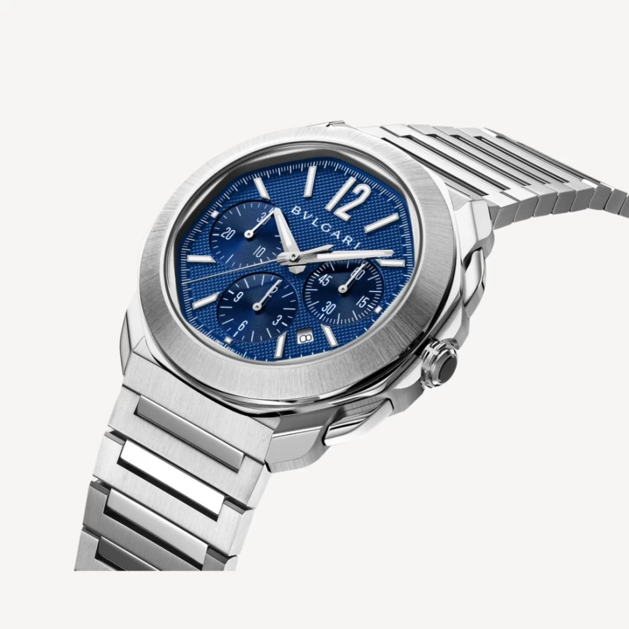 BVLGARI Octo Roma Men's Watch in Blue & Silver | Luxury Automatic Timepiece