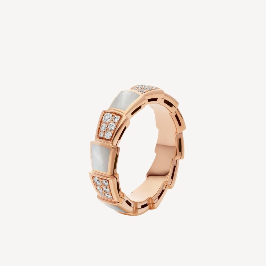 BVLGARI Serpenti Viper White Gold Ring | Luxury Snake Jewelry Collection