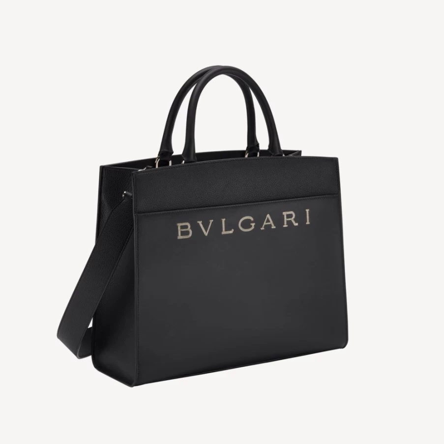 BVLGARI Black Logo Tote Bag for Women - Luxury Designer Handbag