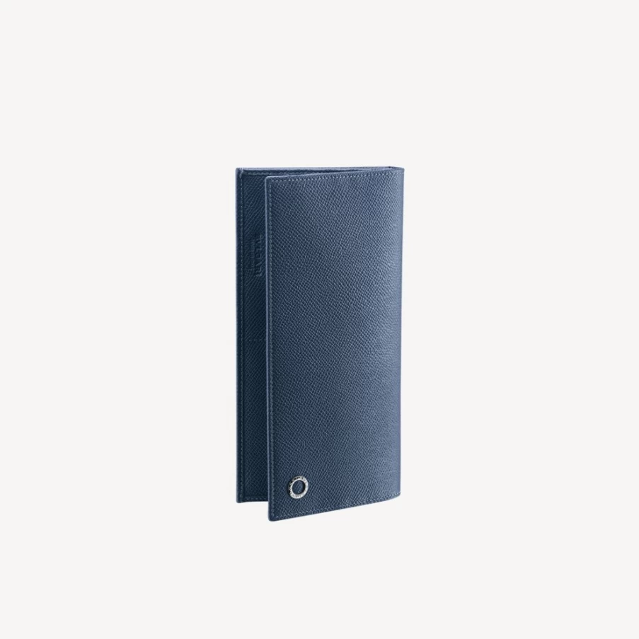 BVLGARI Bvlgari Man Large Blue Leather Wallet for Men