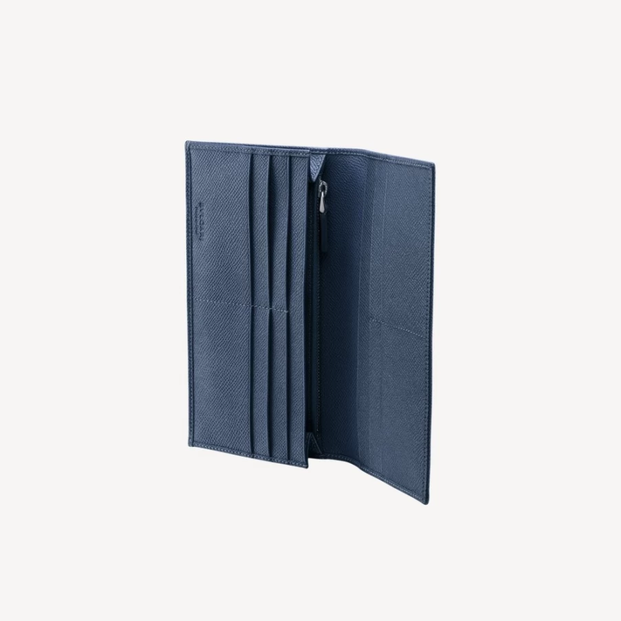 BVLGARI Bvlgari Man Large Blue Leather Wallet for Men