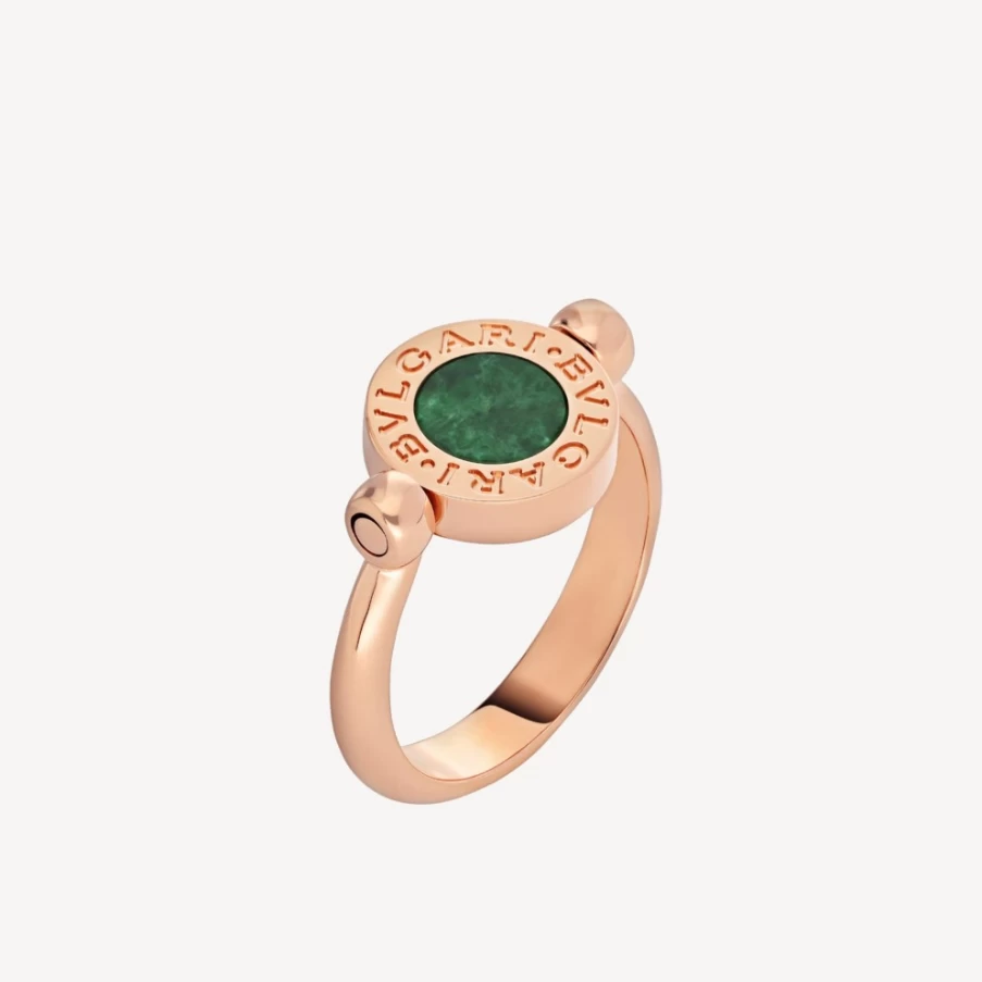 BVLGARI Bvlgari Green Gemstone Ring Luxury Italian Jewelry