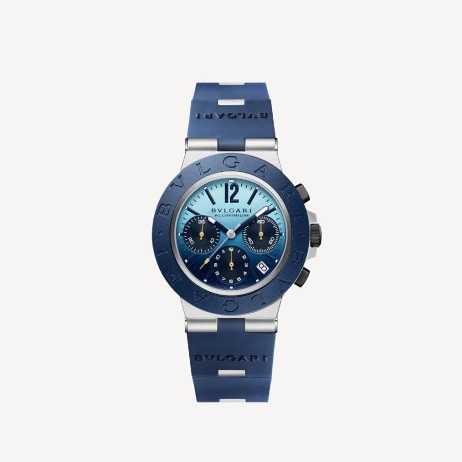 BVLGARI Aluminium Men's Blue Watch – Luxury Swiss Timepiece