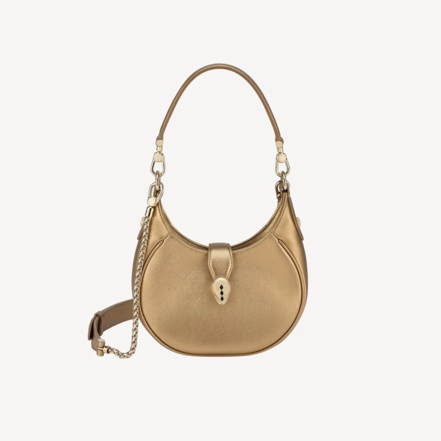 BVLGARI Serpenti Ellipse Gold Crossbody Bag for Women