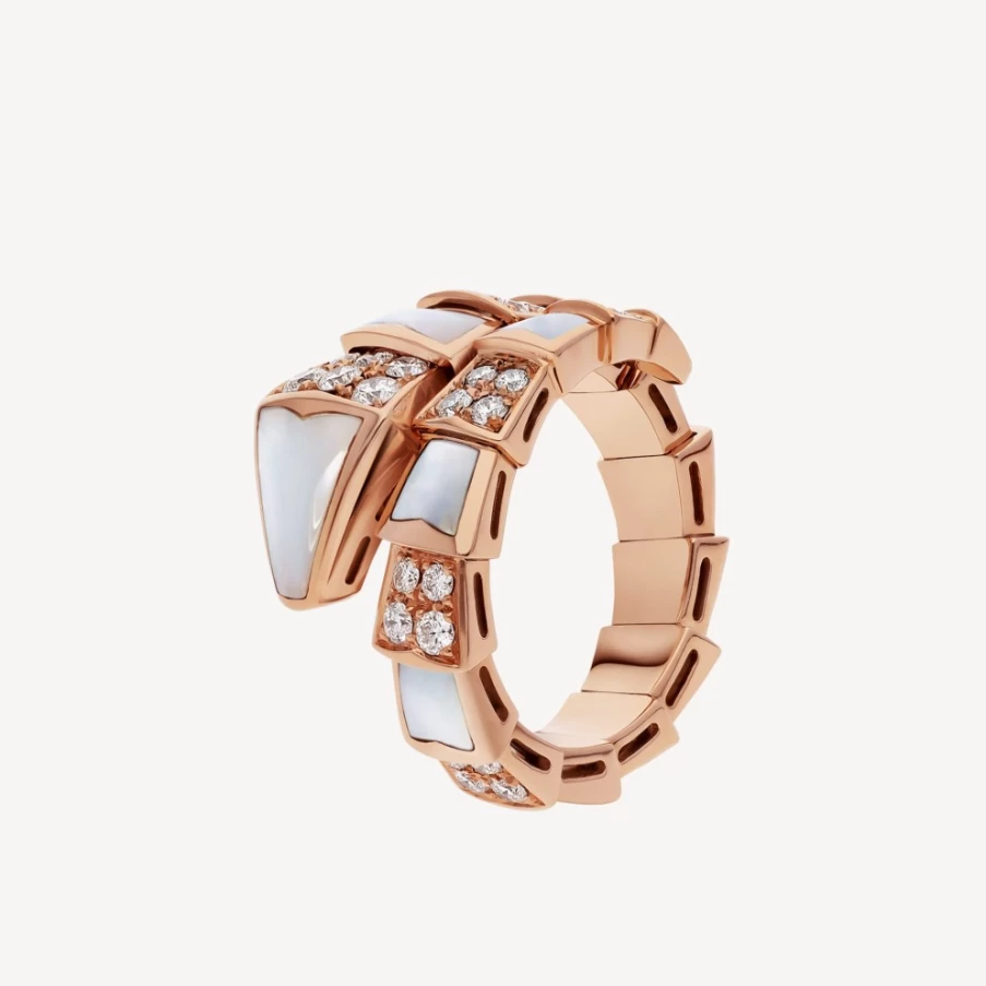 BVLGARI Serpenti Viper White Gold Ring – Luxury Snake Jewelry Collection