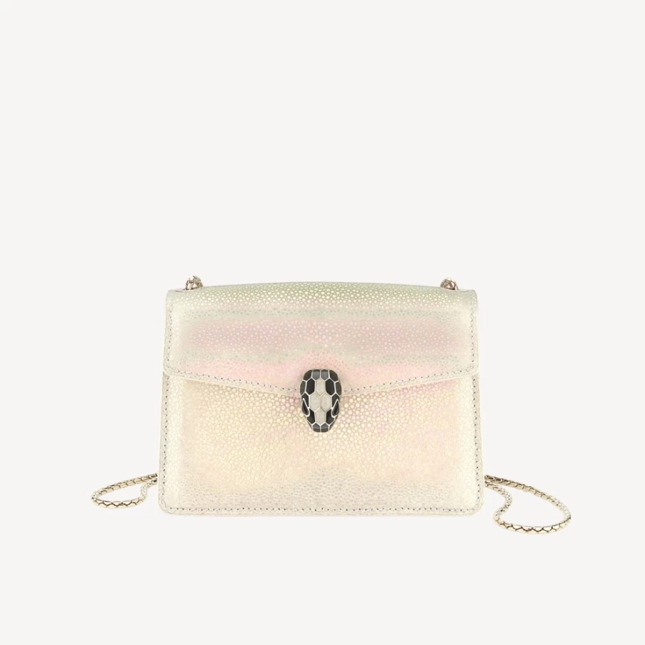 BVLGARI Serpenti Forever Beige Mini Crossbody Bag for Women