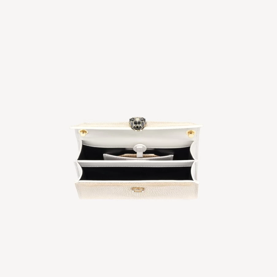 BVLGARI Serpenti Forever Beige Mini Crossbody Bag for Women