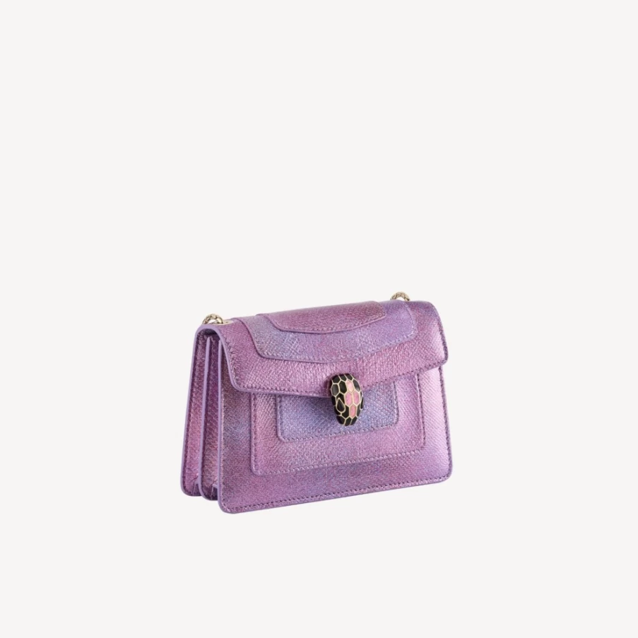 BVLGARI Serpenti Forever Mini Crossbody Bag for Women in Purple | Luxury Leather Purse