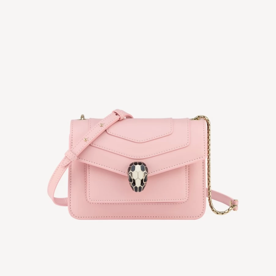 BVLGARI Serpenti Forever Pink Crossbody Bag for Women | Luxury Designer Handbag