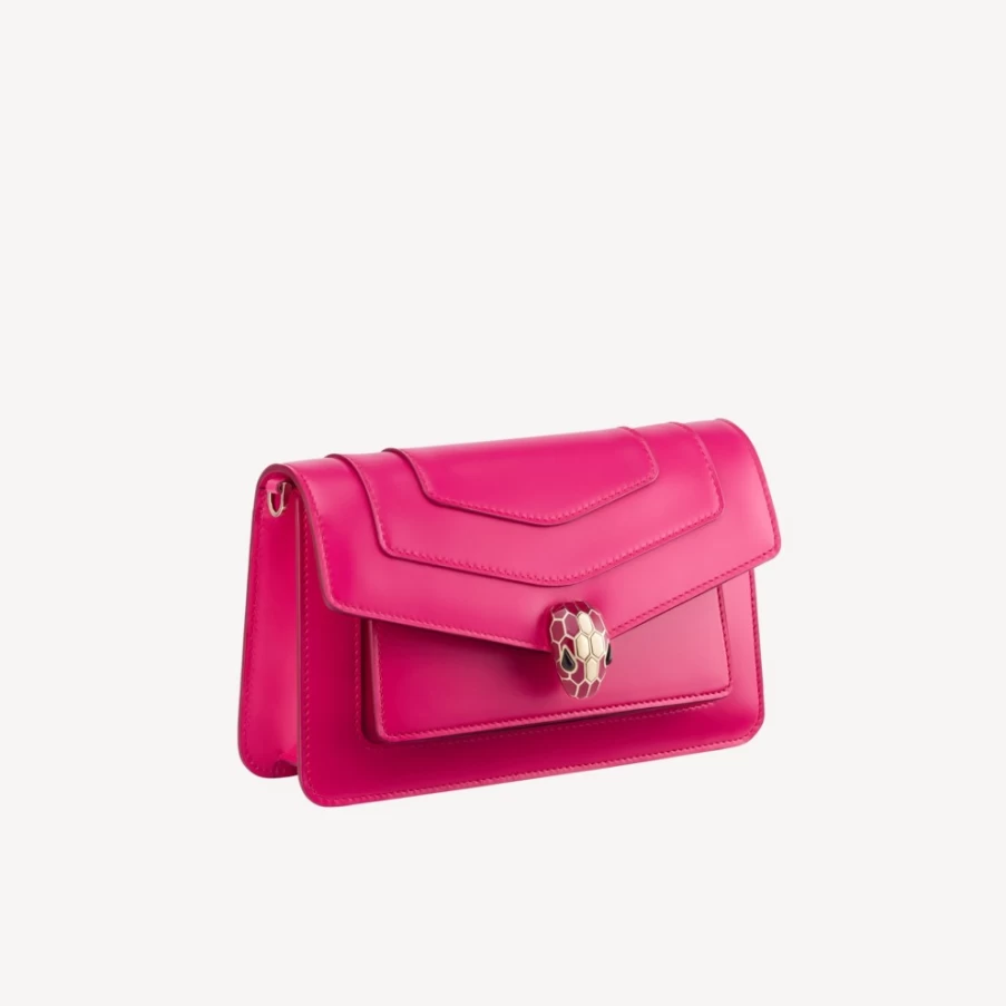 BVLGARI Serpenti Forever East-West Shoulder Bag in Pink for Women | Luxury Designer Handbag