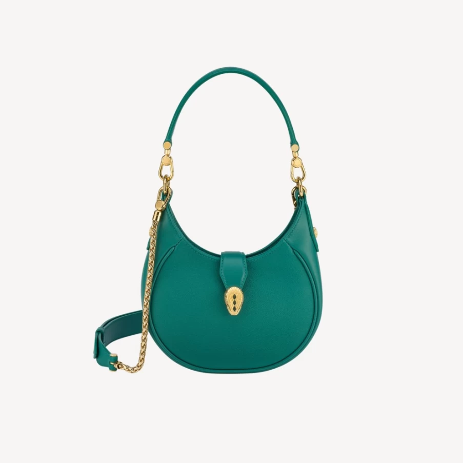 BVLGARI Serpenti Ellipse Green Crossbody Bag for Women
