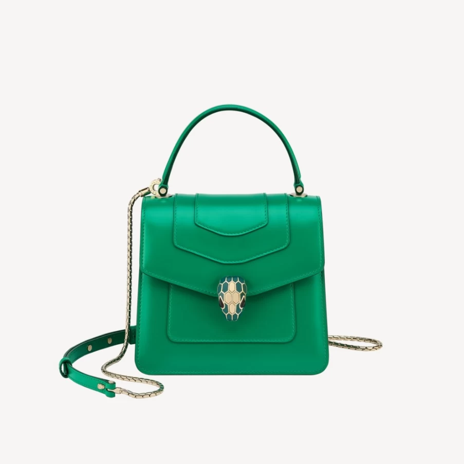 BVLGARI Serpenti Forever Green Top Handle Bag for Women