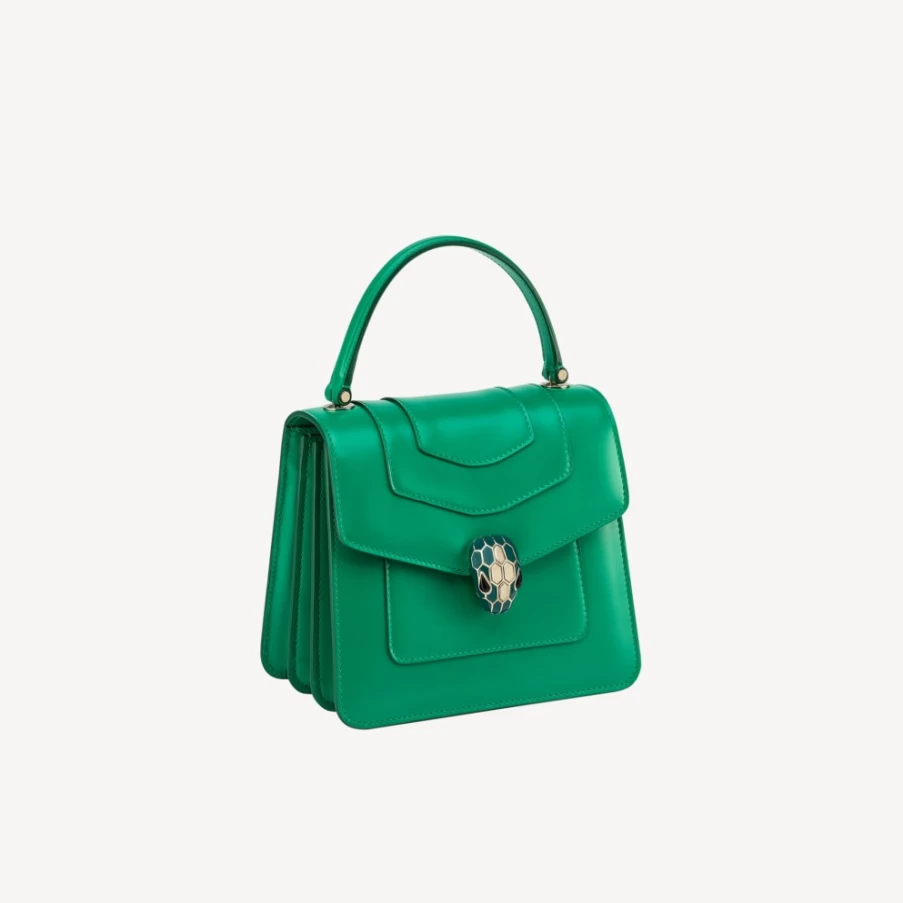 BVLGARI Serpenti Forever Green Top Handle Bag for Women