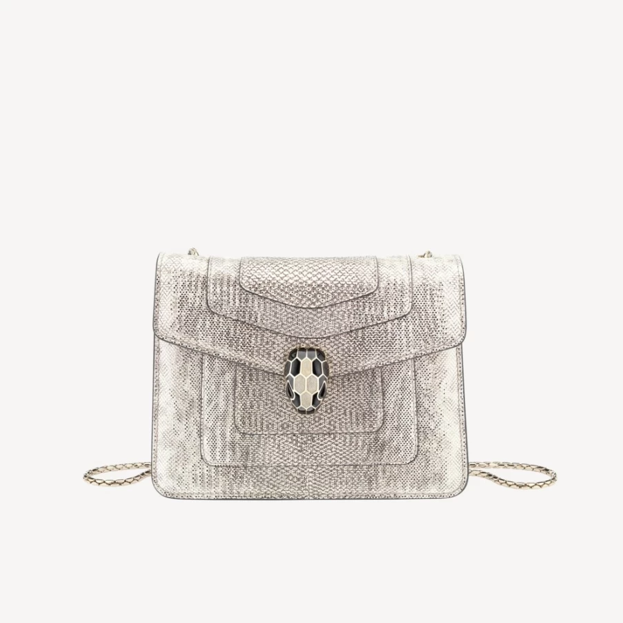 BVLGARI Serpenti Forever Beige Crossbody Bag for Women