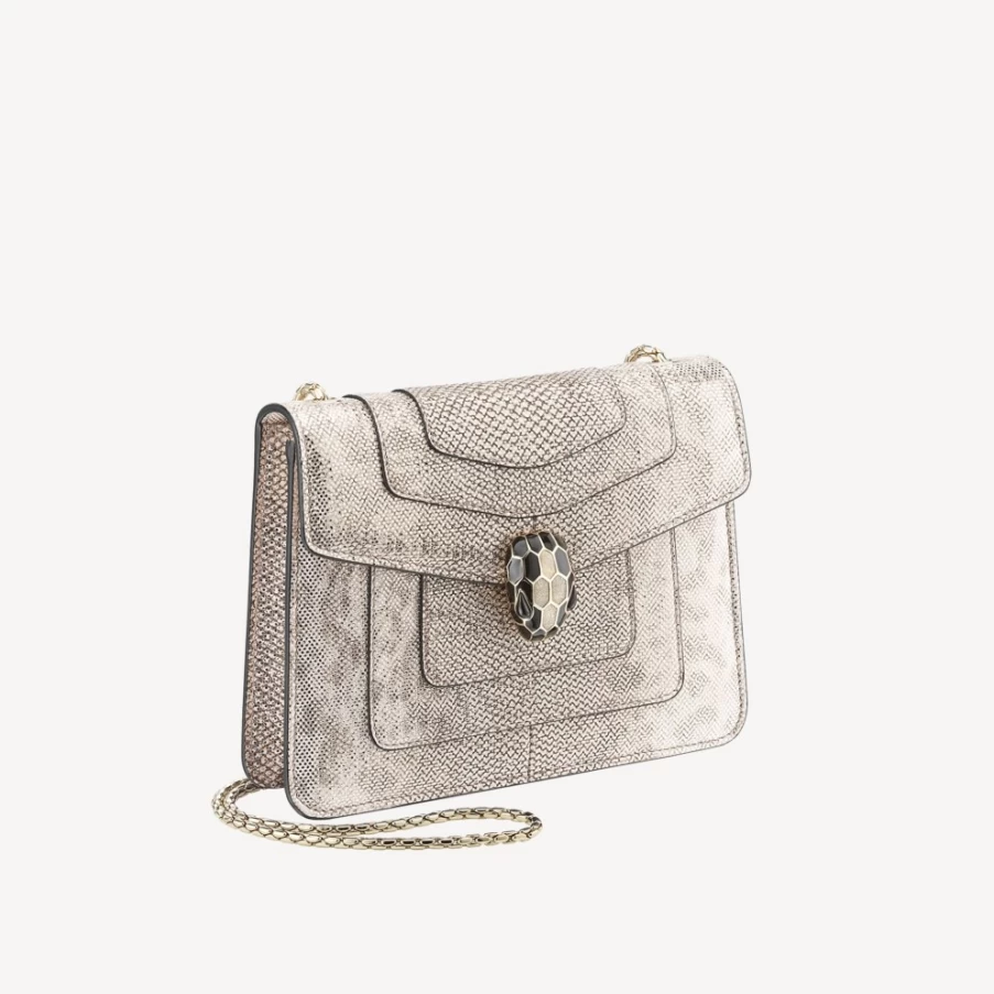 BVLGARI Serpenti Forever Beige Crossbody Bag for Women