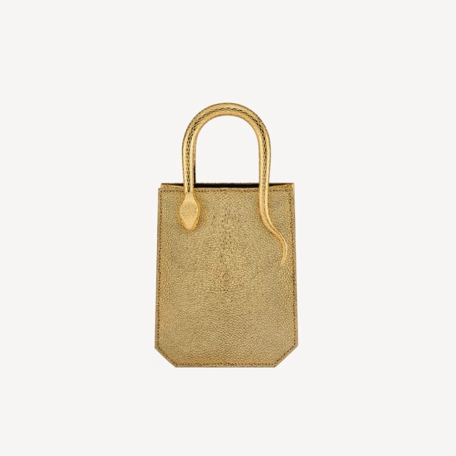 BVLGARI Serpentine Mini Tote Bag for Women in Luxurious Gold