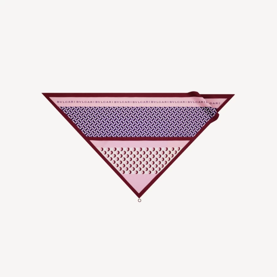 BVLGARI Men's Red Heritage Triangle Scarf - Luxury Cashmere Wrap for Men