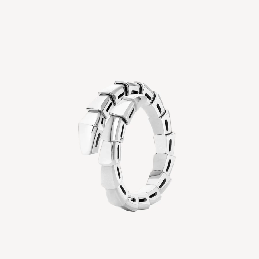 BVLGARI Serpenti Viper White Gold Ring | Luxury Snake Jewelry Collection