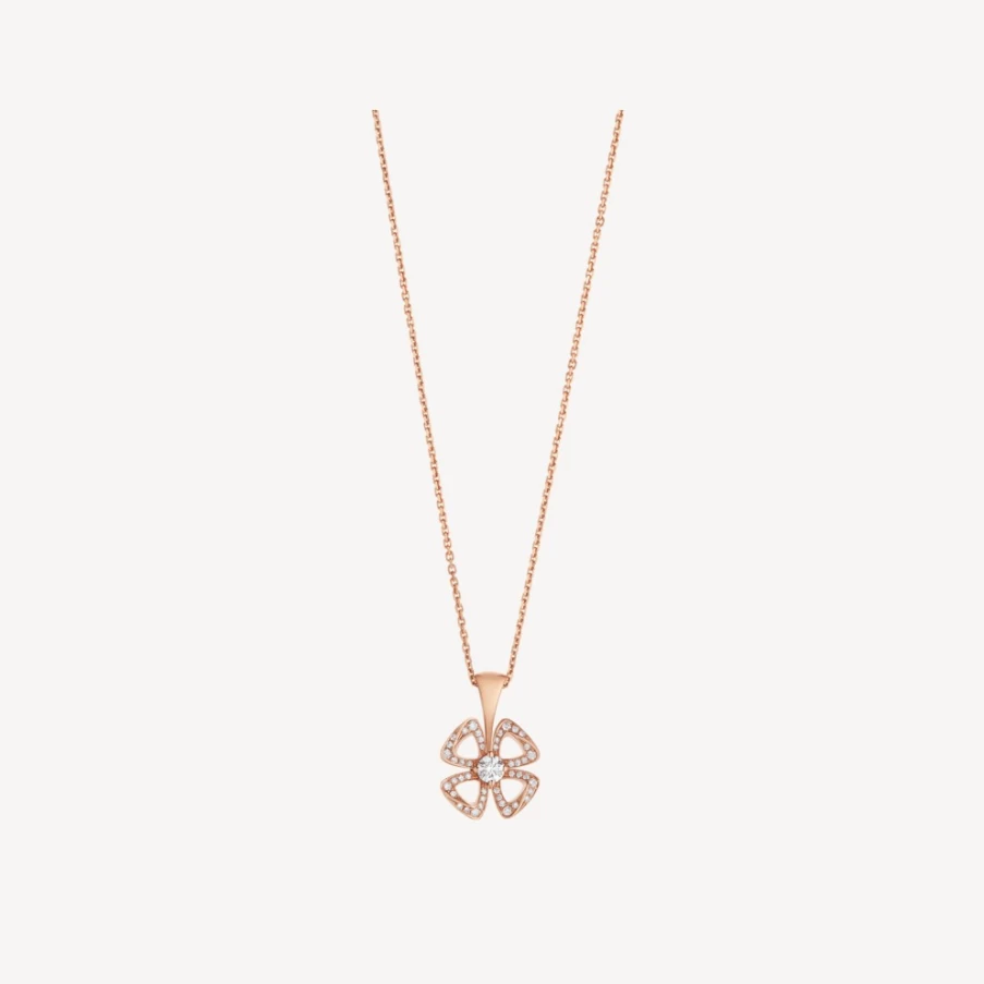 BVLGARI Fiorever Necklace – Elegant Floral Diamond Pendant for Women