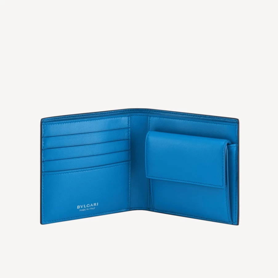 BVLGARI Bvlgari Man Black Bifold Wallet for Men | Luxury Leather Wallet