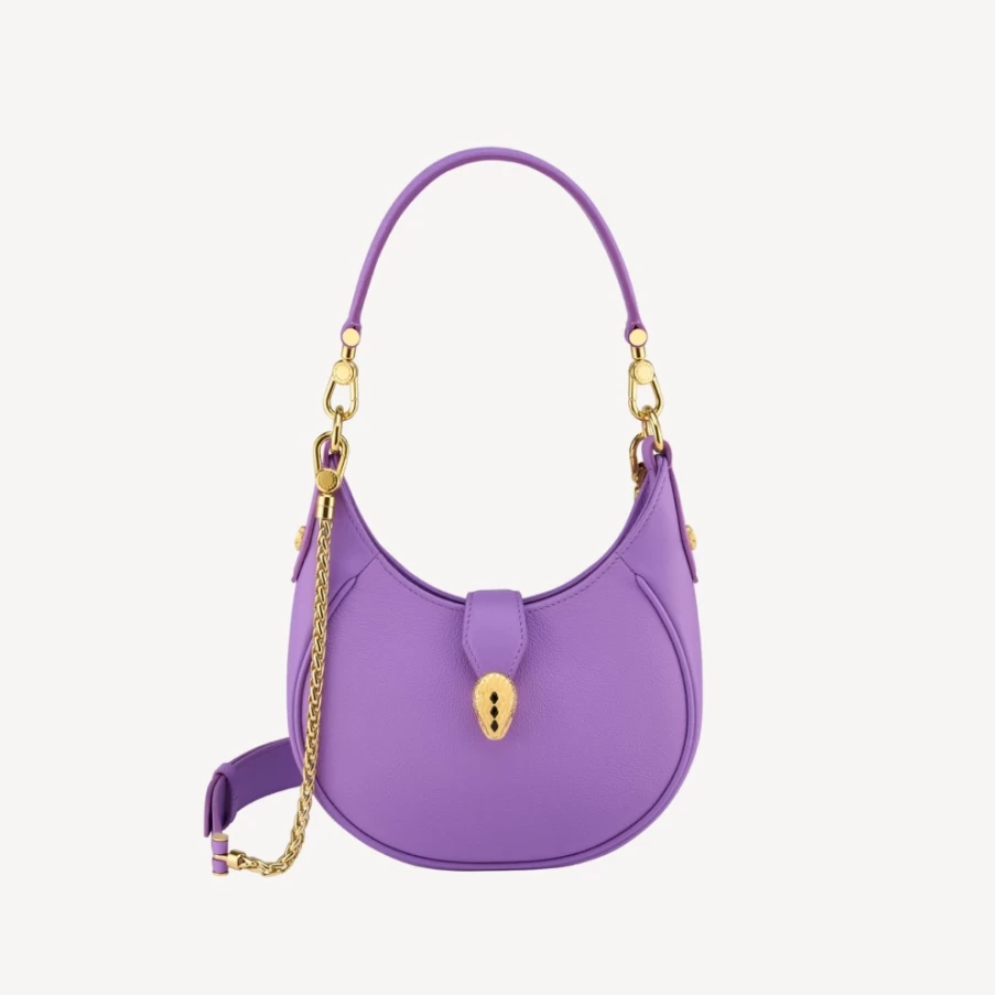 BVLGARI Serpenti Ellipse Purple Crossbody Bag for Women | Luxury Designer Handbag
