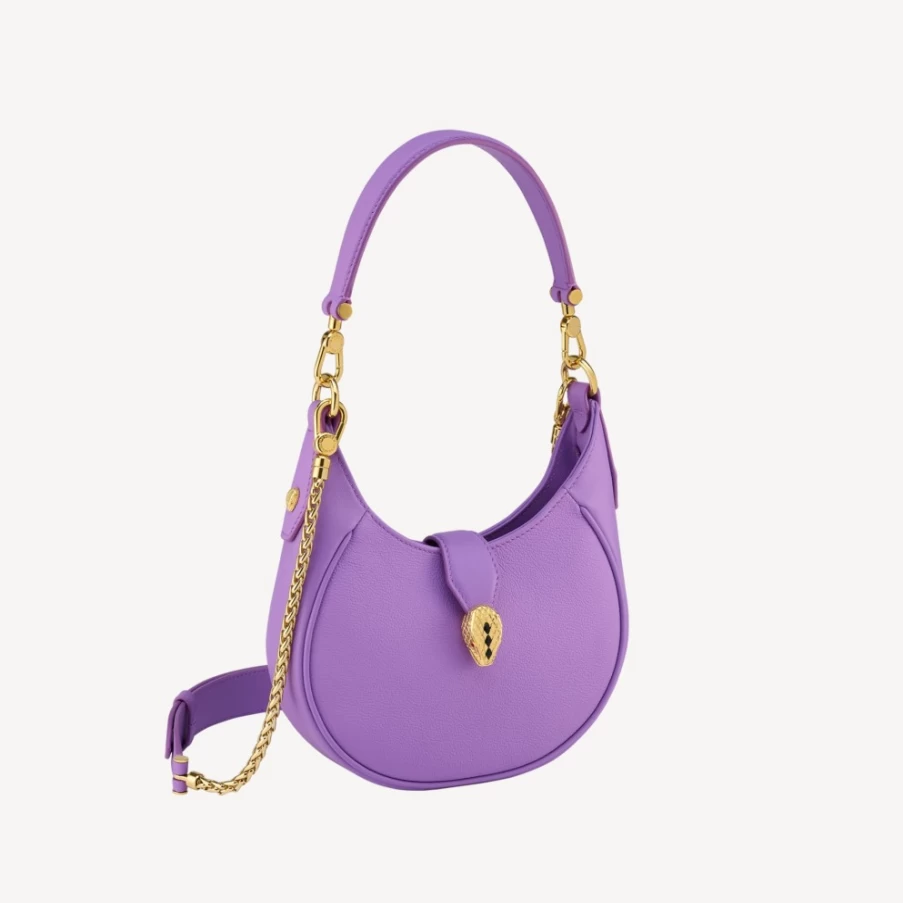 BVLGARI Serpenti Ellipse Purple Crossbody Bag for Women | Luxury Designer Handbag