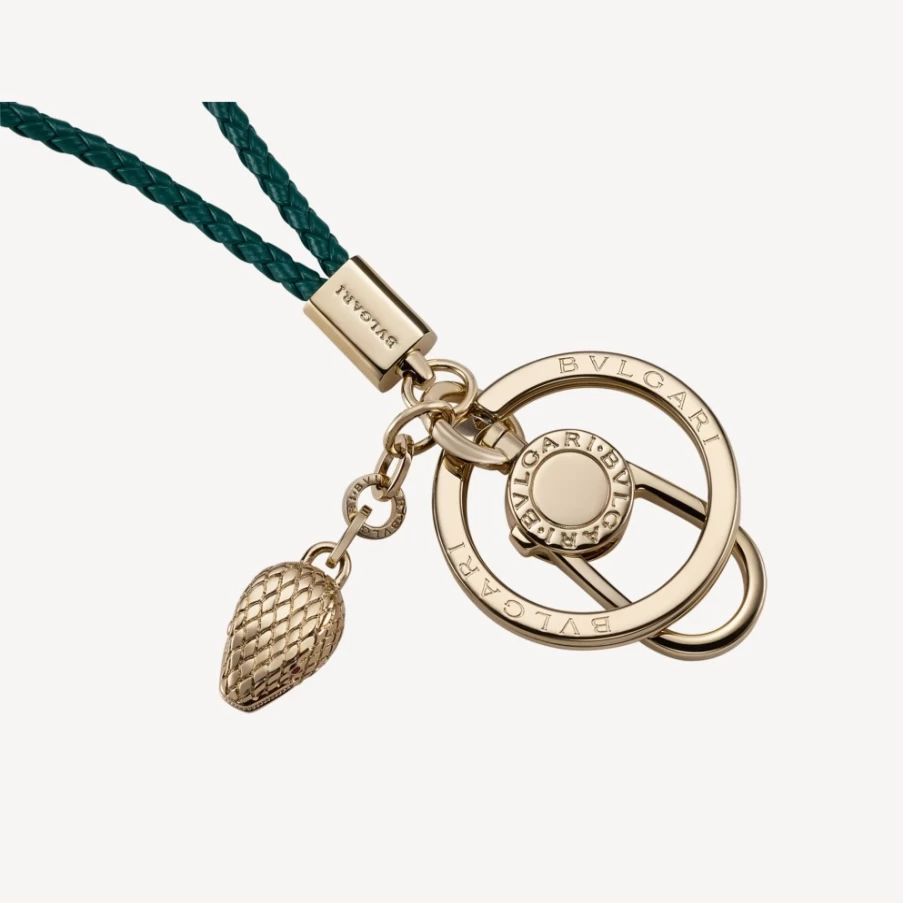 BVLGARI Serpenti Forever Green Keyring for Women | Luxury Designer Key Chain