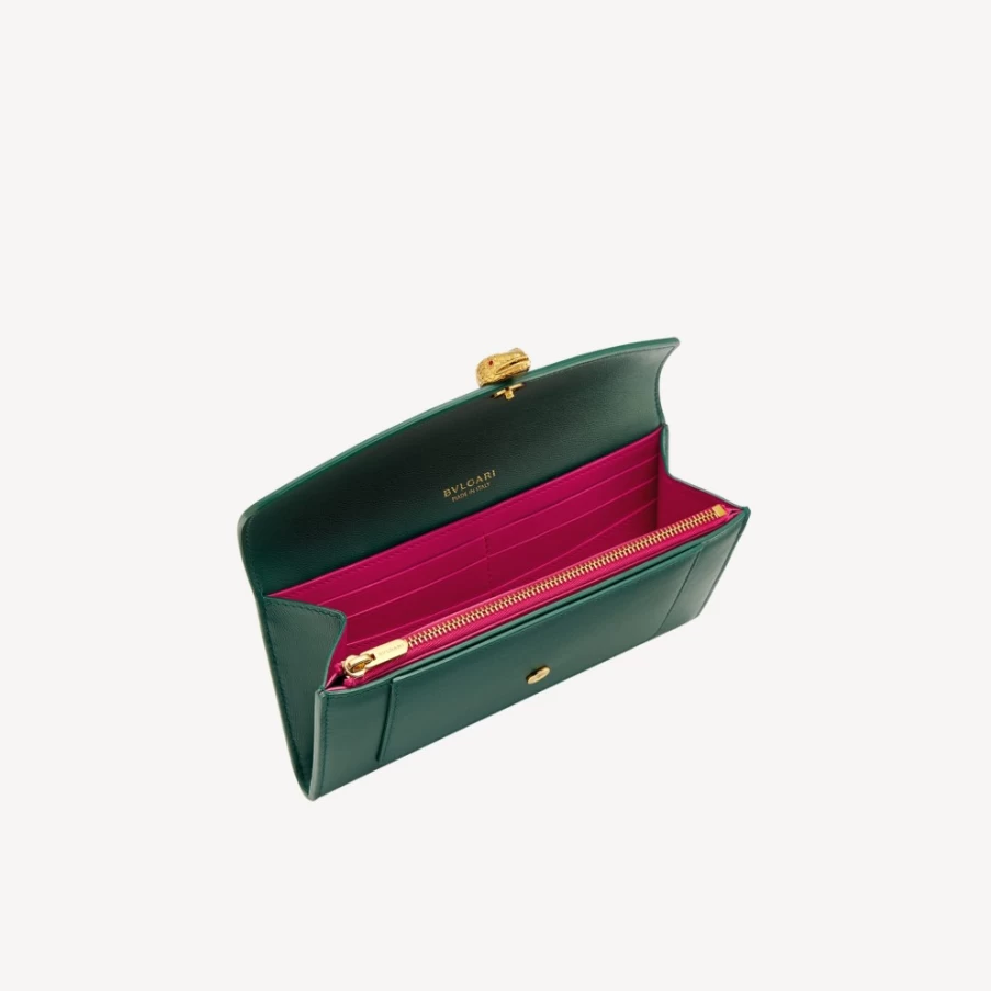 BVLGARI Serpenti Forever Large Green Wallet for Women