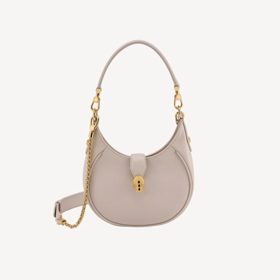 BVLGARI Serpenti Ellipse Grey Crossbody Bag for Women