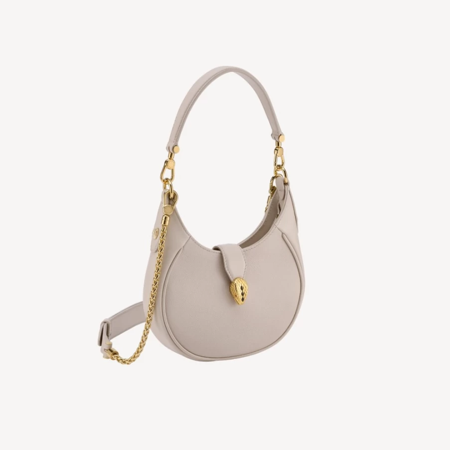 BVLGARI Serpenti Ellipse Grey Crossbody Bag for Women