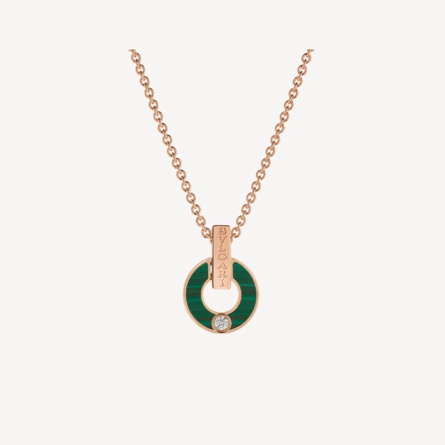 BVLGARI BVLGARI Green Gemstone Necklace Luxury Italian Jewelry