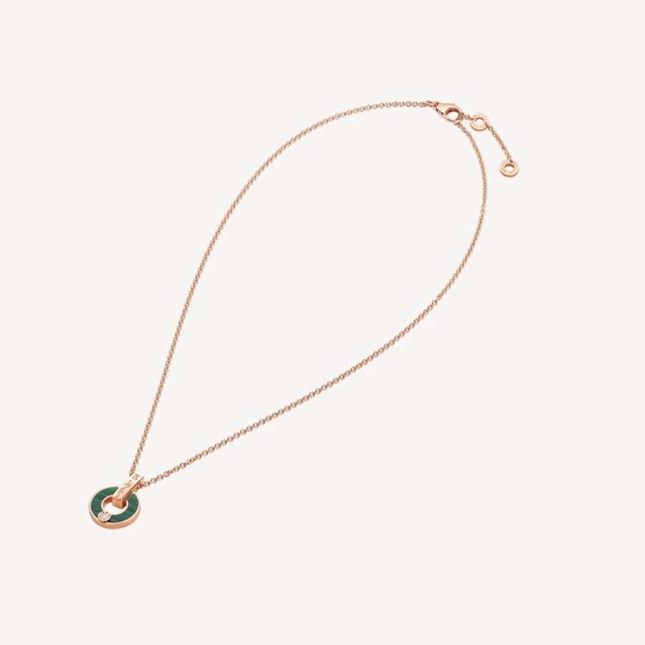 BVLGARI BVLGARI Green Gemstone Necklace Luxury Italian Jewelry