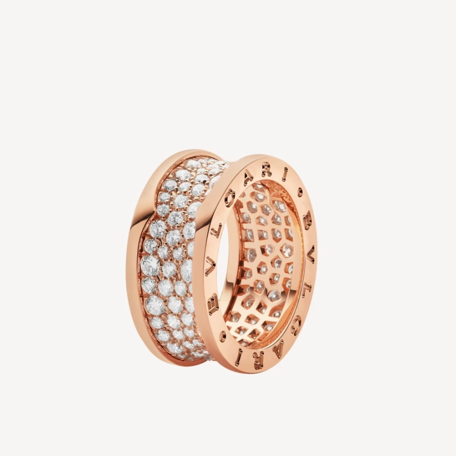 BVLGARI B.Zero1 Ring - Luxury 18K Gold & Diamond Cocktail Ring for Women