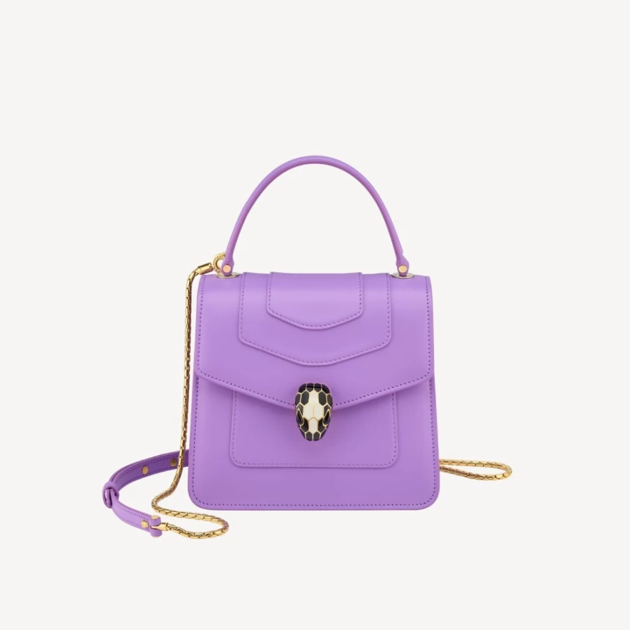 BVLGARI Serpenti Forever Purple Top Handle Bag for Women