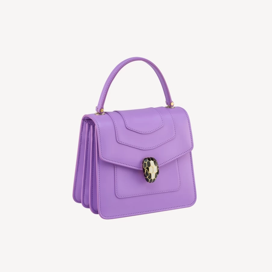 BVLGARI Serpenti Forever Purple Top Handle Bag for Women