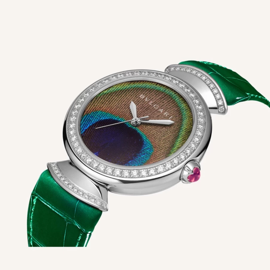 BVLGARI Divas’ Dream Green Watch for Women – Luxury Diamond Roman Numerals