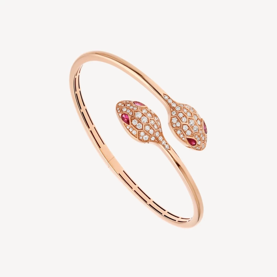 BVLGARI Serpenti Red Bracelet | Luxury Snake Design Jewelry
